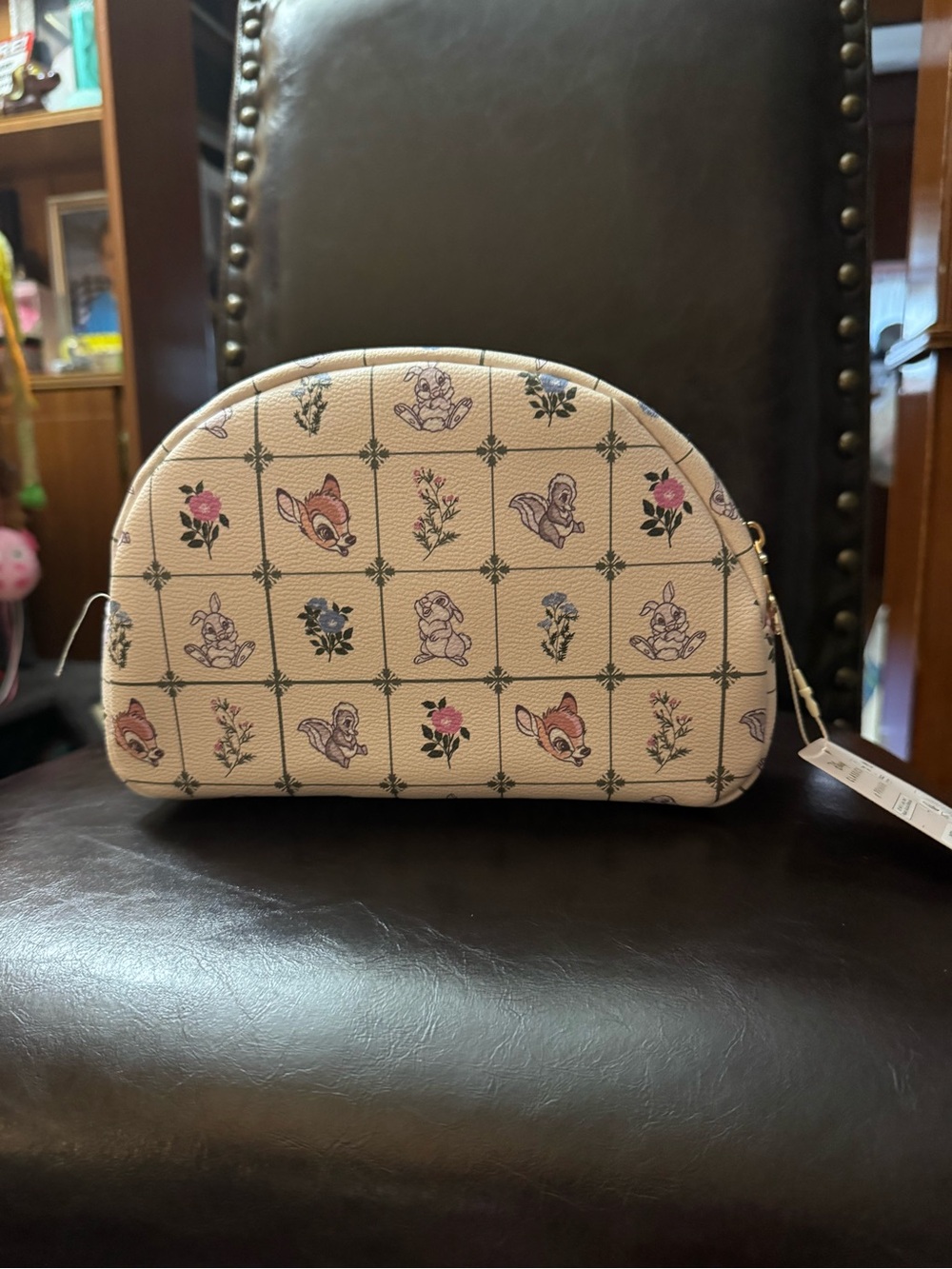 Primark Cream Floral & Character Cosmetic Pouch - Women's Makeup Bag